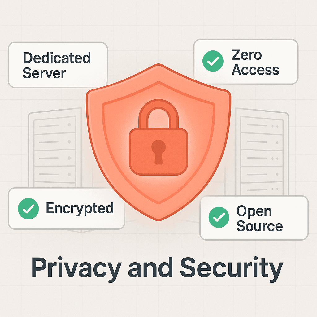 KanaHost privacy and security — dedicated isolated infrastructure with zero data access by our team